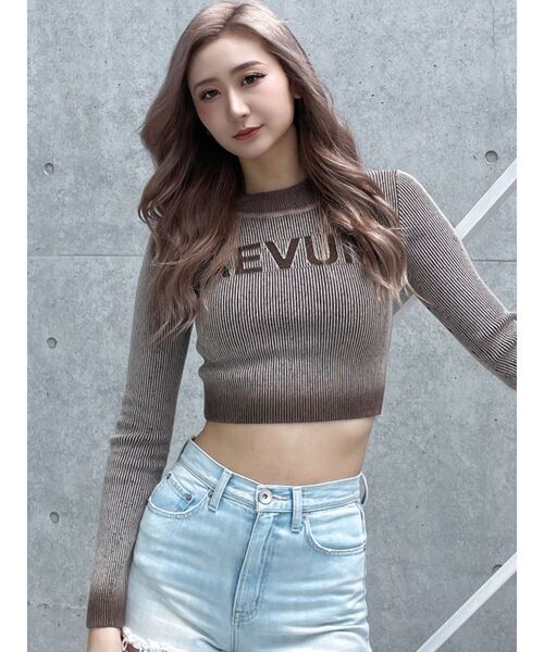 GYDA(ジェイダ)の「AEVUMグラデーションニットトップス(ニット/セーター・レディース・ブラウン/ブラック/アイボリー・FREE)」の6枚目の写真