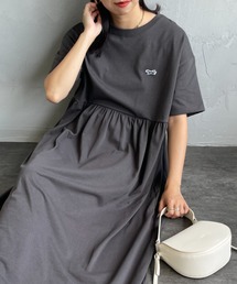 [TOWN CRAFT/タウンクラフト・THE FOX/ザフォックス] 別注 ウエスト切り替え マキシ丈ギャザーワンピース