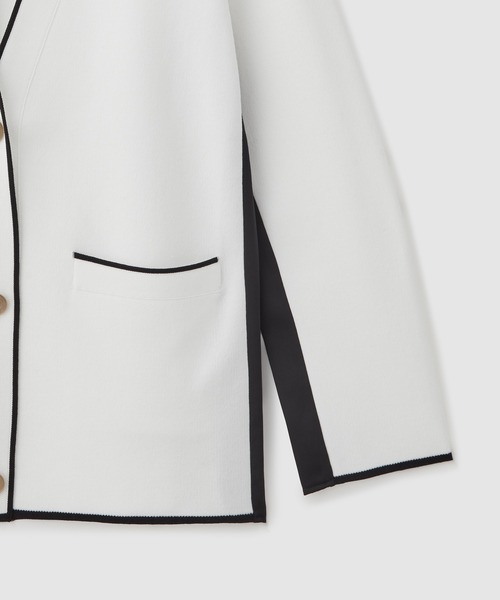 ROPE'（ロペ）の「サテン切り替えジャケット風カーディガン（カーディガン/ボレロ・レディース・ブラック/ホワイト・FREE）」の21枚目の写真