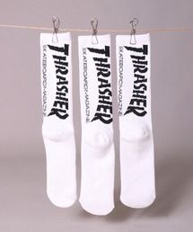 THRASHER（スラッシャー）の「(LF)【THRASHER】【3足セット】バックロゴ ジャガード クルーソックス（ソックス/靴下）」