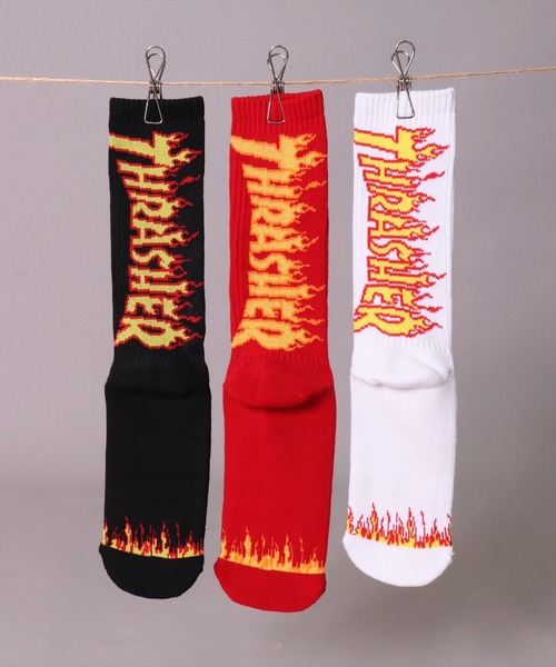 THRASHER（スラッシャー）の「(LF)【THRASHER】【3足セット】バックロゴ ジャガード クルーソックス（ソックス/靴下・メンズ・その他1/ホワイト系1/ブラック系1/その他2/ホワイト系2/ブラック系2・25～27cm）」の6枚目の写真