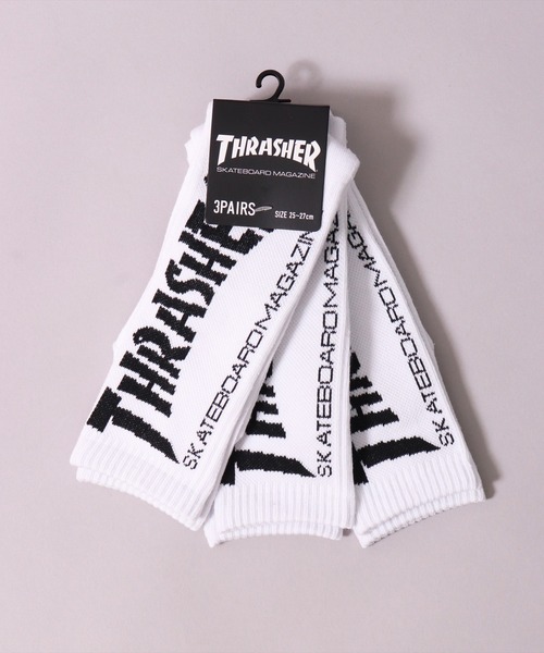 THRASHER（スラッシャー）の「(LF)【THRASHER】【3足セット】バックロゴ ジャガード クルーソックス（ソックス/靴下・メンズ・その他1/ホワイト系1/ブラック系1/その他2/ホワイト系2/ブラック系2・25～27cm）」の16枚目の写真