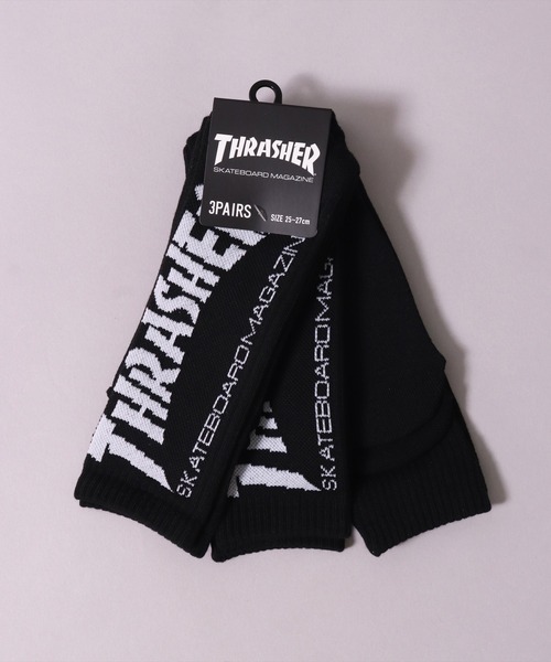 THRASHER（スラッシャー）の「(LF)【THRASHER】【3足セット】バックロゴ ジャガード クルーソックス（ソックス/靴下・メンズ・その他1/ホワイト系1/ブラック系1/その他2/ホワイト系2/ブラック系2・25～27cm）」の15枚目の写真