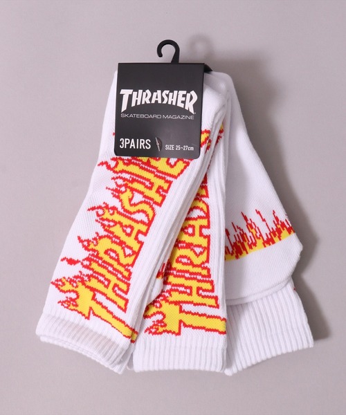 THRASHER（スラッシャー）の「(LF)【THRASHER】【3足セット】バックロゴ ジャガード クルーソックス（ソックス/靴下・メンズ・その他1/ホワイト系1/ブラック系1/その他2/ホワイト系2/ブラック系2・25～27cm）」の17枚目の写真