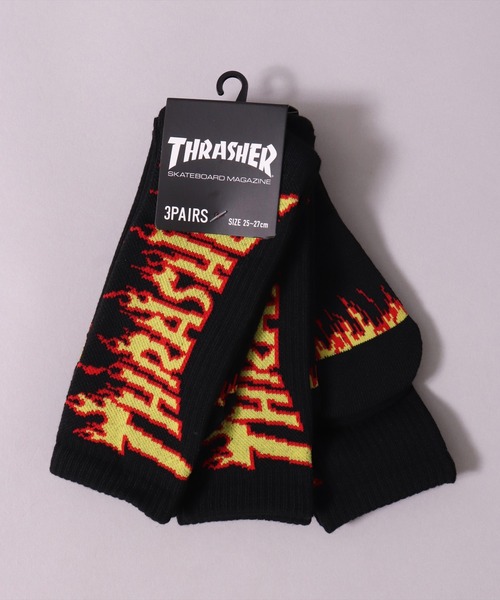 THRASHER（スラッシャー）の「(LF)【THRASHER】【3足セット】バックロゴ ジャガード クルーソックス（ソックス/靴下・メンズ・その他1/ホワイト系1/ブラック系1/その他2/ホワイト系2/ブラック系2・25～27cm）」の18枚目の写真