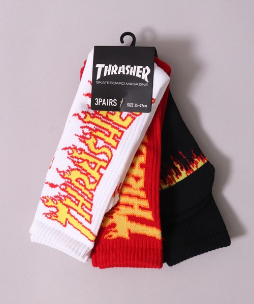 THRASHER（スラッシャー）の「(LF)【THRASHER】【3足セット】バックロゴ ジャガード クルーソックス（ソックス/靴下・メンズ・その他1/ホワイト系1/ブラック系1/その他2/ホワイト系2/ブラック系2・25～27cm）」の19枚目の写真