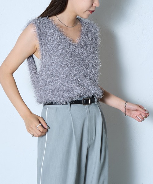 COLONY 2139（コロニートゥーワンスリーナイン）の「ラメフリンジベスト（ベスト・レディース・グレー/ブルー/アイボリー/ブラック・FREE）」の14枚目の写真