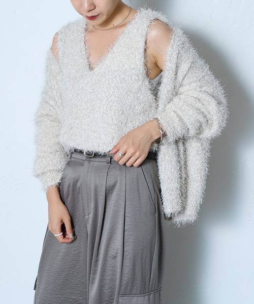 COLONY 2139（コロニートゥーワンスリーナイン）の「ラメフリンジベスト（ベスト・レディース・グレー/ブルー/アイボリー/ブラック・FREE）」の7枚目の写真