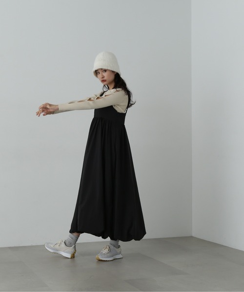 N.（N. Natural Beauty Basic）（エヌエヌナチュラルビューティーベーシック）の「◆スリーブデザインリブニット（ニット/セーター・レディース・ライトグリーン/オフホワイト/チャコールグレー・MEDIUM）」の10枚目の写真