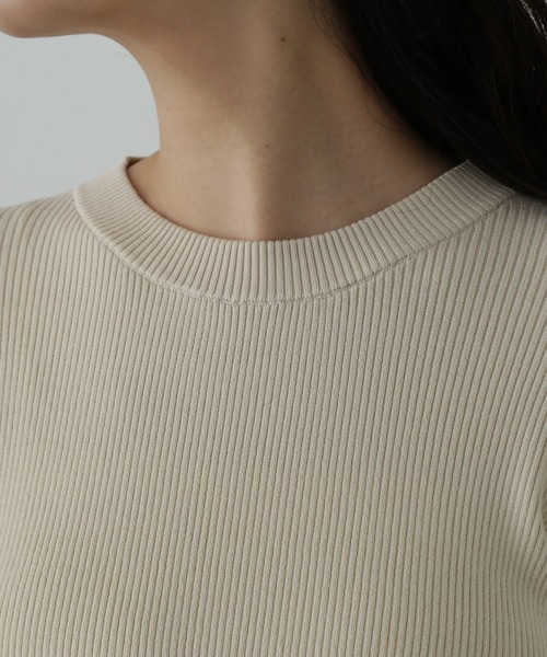 N.（N. Natural Beauty Basic）（エヌエヌナチュラルビューティーベーシック）の「◆スリーブデザインリブニット（ニット/セーター・レディース・ライトグリーン/オフホワイト/チャコールグレー・MEDIUM）」の16枚目の写真