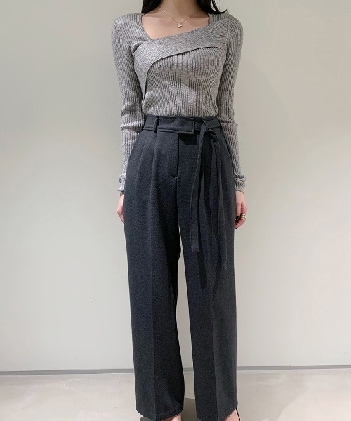 ABITOKYO(アビトーキョー)の「アシメデザインリブニットトップス(ニット/セーター・レディース・ブルーグレー/ベージュ/グレー/ブラック・FREE)」の20枚目の写真
