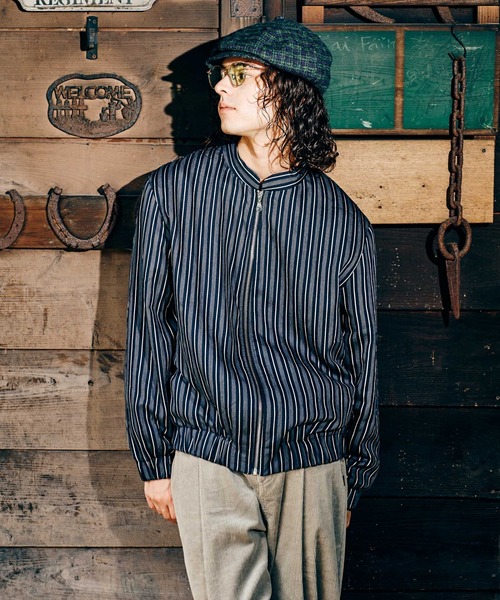 セール】Stripe Blouson Shirt / ストライプブルゾンシャツ（シャツ