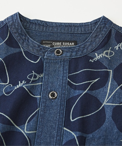 CUBE SUGAR(キューブシュガー)の「5.5オンスデニムプリント切替シャツワンピース(シャツワンピース・レディース・ネイビー系3/ネイビー系1/ブラック系・M)」の22枚目の写真
