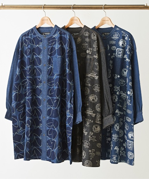 CUBE SUGAR(キューブシュガー)の「5.5オンスデニムプリント切替シャツワンピース(シャツワンピース・レディース・ネイビー系3/ネイビー系1/ブラック系・M)」の19枚目の写真