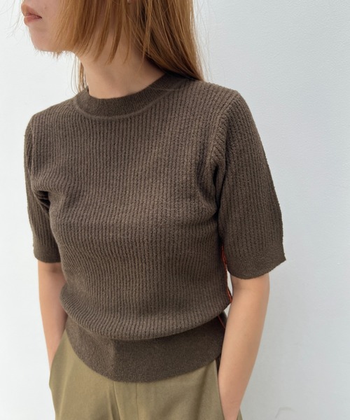 透かし編みハーフスリーブニットトップス（ニット/セーター）｜y/m（イム）