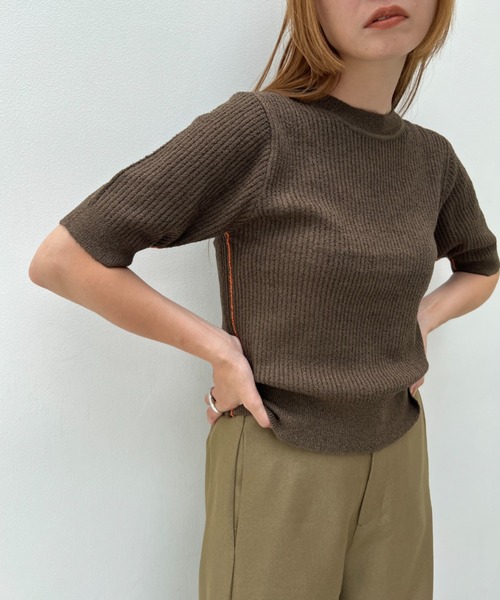 透かし編みハーフスリーブニットトップス（ニット/セーター）｜y/m（イム）