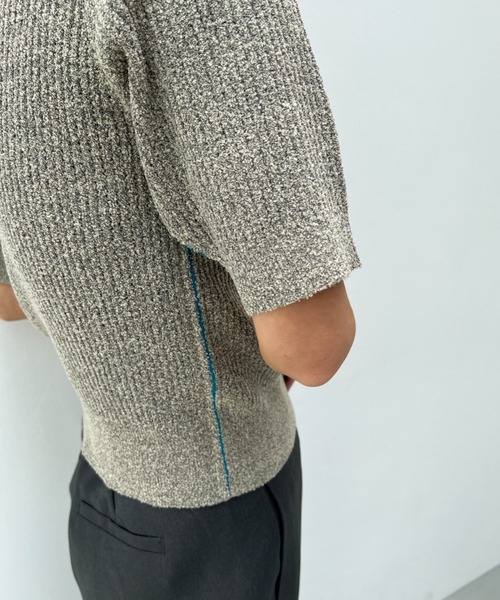 透かし編みハーフスリーブニットトップス（ニット/セーター）｜y/m（イム）