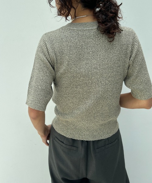 透かし編みハーフスリーブニットトップス（ニット/セーター）｜y/m（イム）