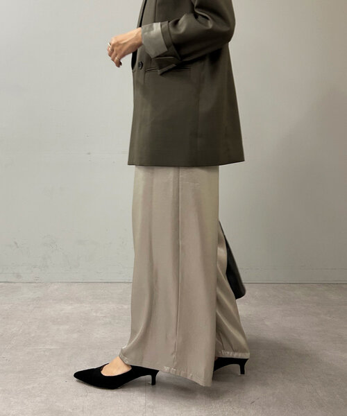 SHENERY（シーナリー）の「箔シフォンワイドパンツ（その他パンツ・レディース・ベージュ/ブラック・FREE）」の13枚目の写真