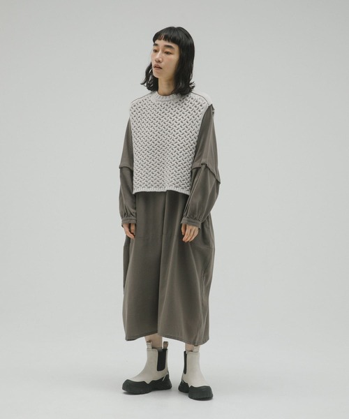 EKAL（エカル）の「ケーブルアミニットベスト（ベスト・レディース・グレー系その他/ベージュ系その他・ONE）」の5枚目の写真