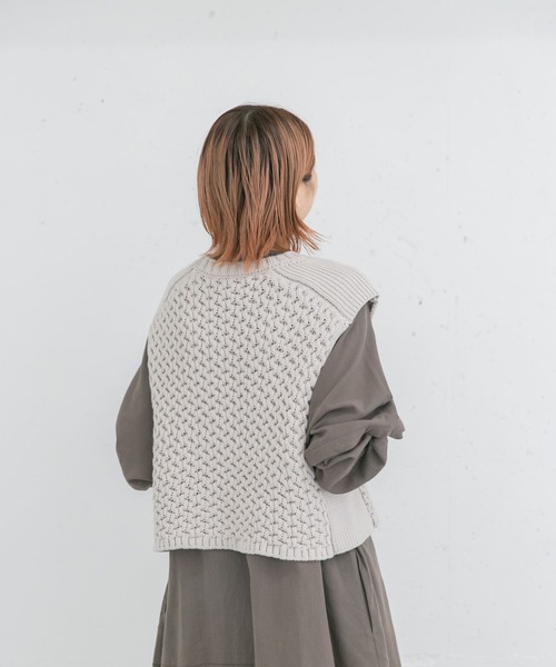 EKAL（エカル）の「ケーブルアミニットベスト（ベスト・レディース・グレー系その他/ベージュ系その他・ONE）」の10枚目の写真
