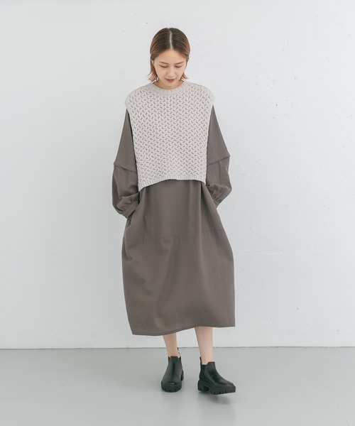 EKAL（エカル）の「ケーブルアミニットベスト（ベスト・レディース・グレー系その他/ベージュ系その他・ONE）」の11枚目の写真