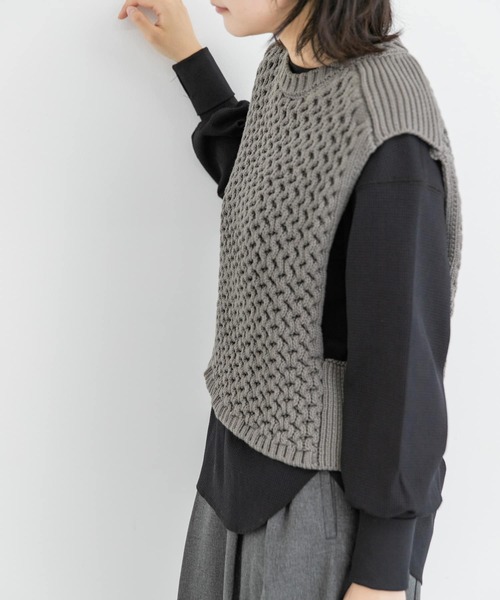 EKAL（エカル）の「ケーブルアミニットベスト（ベスト・レディース・グレー系その他/ベージュ系その他・ONE）」の12枚目の写真