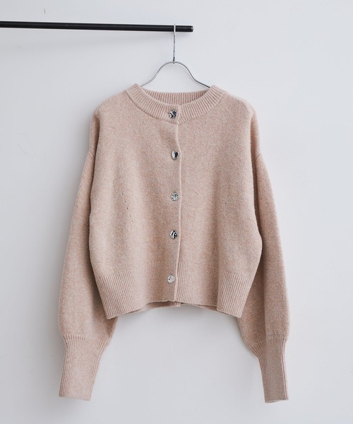 VIS（ビス）の「【新色追加】【洗える】アソート釦ラメニットカーディガン（カーディガン/ボレロ・レディース・ブラック/グレー/ホワイト/ピンク/ブルー/イエロー・FREE）」の18枚目の写真