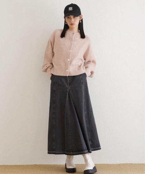 VIS（ビス）の「【新色追加】【洗える】アソート釦ラメニットカーディガン（カーディガン/ボレロ・レディース・ブラック/グレー/ホワイト/ピンク/ブルー/イエロー・FREE）」の9枚目の写真