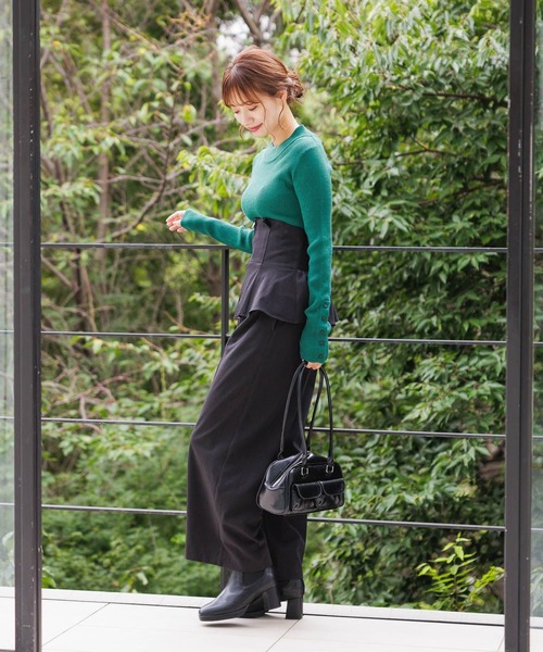 mysty woman(ミスティウーマン)の「タートルネックソデボタンプルオーバー 152811(ニット/セーター・レディース・グリーン/ブラック/オフホワイト/ブラック系その他/ブルー・FREE)」の19枚目の写真