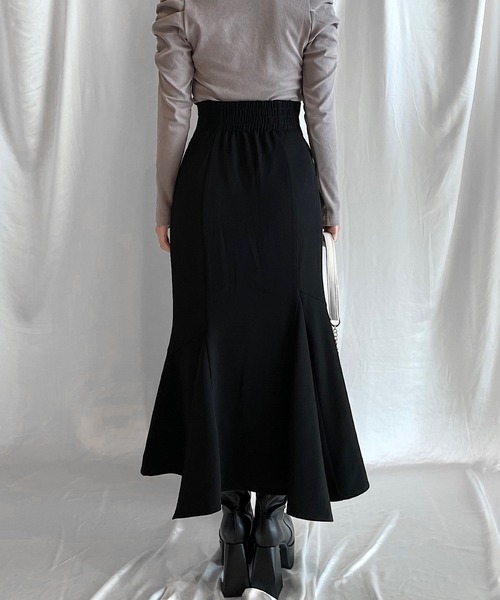 NOMAE（ノーマエ）の「イレヘムスリットマーメイドスカート（スカート・レディース・アイボリー/ブラック・FREE）」の10枚目の写真