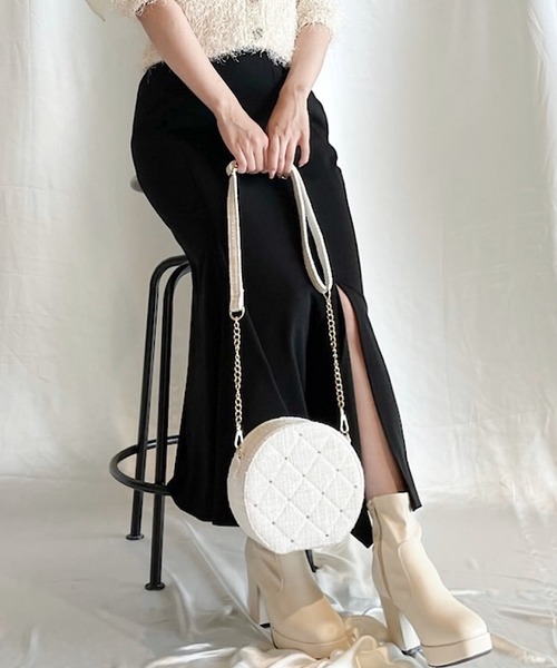 NOMAE（ノーマエ）の「イレヘムスリットマーメイドスカート（スカート・レディース・アイボリー/ブラック・FREE）」の12枚目の写真