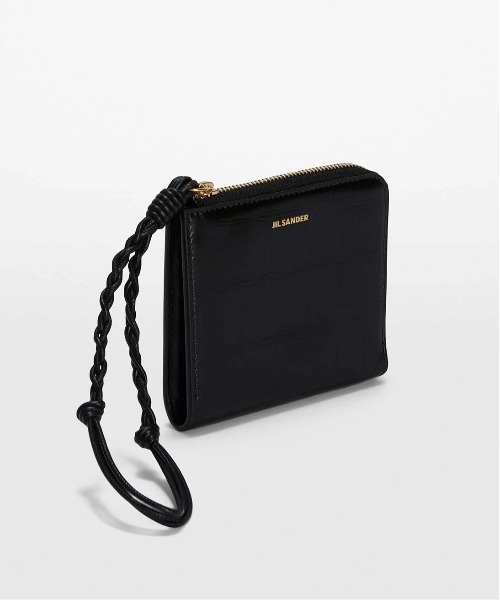 財布・小物その他 Jil Sander Black Zip Wallet With Wrist Strap ジルサンダー JIL SANDER 財布 二つ折り ポケット ジップ