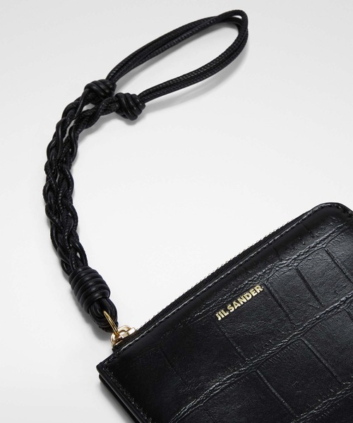 財布・小物その他 Jil Sander Black Zip Wallet With Wrist Strap JIL SANDER ジルサンダー 2つ折り財布 小銭入れ付き/POCKET ZIP