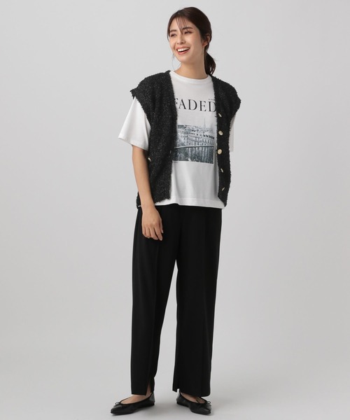 Elura(エルーラ)の「ニットツイードベスト/130788(ベスト・レディース・ブラック/ライトグレー・FREE)」の3枚目の写真