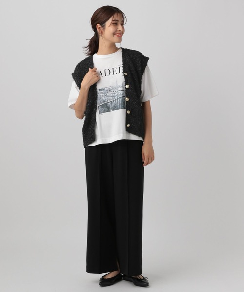 Elura(エルーラ)の「ニットツイードベスト/130788(ベスト・レディース・ブラック/ライトグレー・FREE)」の4枚目の写真