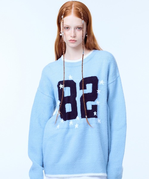 LUVISTRUE(ラヴイズトゥルー)の「PA 82 KNIT(ニット/セーター・レディース・ネイビー/スカイブルー・FREE)」の1枚目の写真