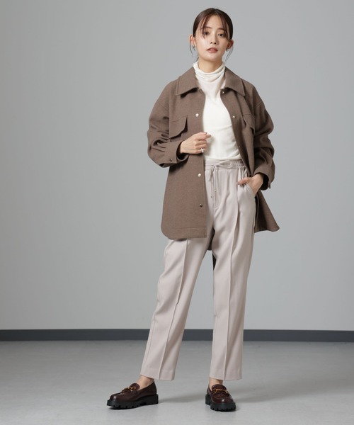 NANO universe（ナノユニバース）の「ウラキモウ ピンタックイージーテーパードパンツ（その他パンツ・レディース・グレー系その他4/カーキ/ブラック・XS/M/S）」の7枚目の写真