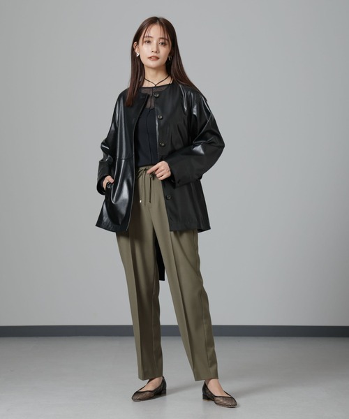 NANO universe（ナノユニバース）の「ウラキモウ ピンタックイージーテーパードパンツ（その他パンツ・レディース・グレー系その他4/カーキ/ブラック・XS/M/S）」の14枚目の写真