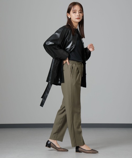 NANO universe（ナノユニバース）の「ウラキモウ ピンタックイージーテーパードパンツ（その他パンツ・レディース・グレー系その他4/カーキ/ブラック・XS/M/S）」の15枚目の写真