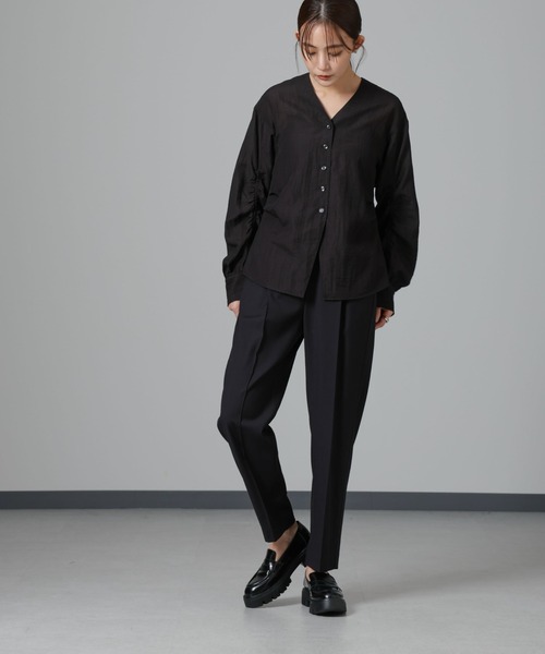 NANO universe（ナノユニバース）の「ウラキモウ ピンタックイージーテーパードパンツ（その他パンツ・レディース・グレー系その他4/カーキ/ブラック・XS/M/S）」の21枚目の写真