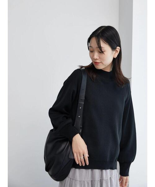 Samansa Mos2 blue（サマンサモスモスブルー）の「モックネックプルオーバー（ニット/セーター・レディース・ライトベージュ/グリーン/ブラック・F）」の4枚目の写真