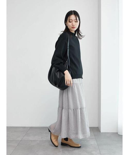 Samansa Mos2 blue（サマンサモスモスブルー）の「モックネックプルオーバー（ニット/セーター・レディース・ライトベージュ/グリーン/ブラック・F）」の7枚目の写真