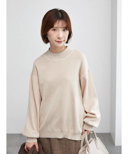 Samansa Mos2 blue（サマンサモスモスブルー）の「モックネックプルオーバー（ニット/セーター・レディース・ライトベージュ/グリーン/ブラック・F）」の12枚目の写真