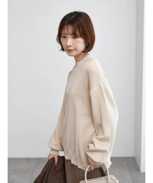 Samansa Mos2 blue（サマンサモスモスブルー）の「モックネックプルオーバー（ニット/セーター・レディース・ライトベージュ/グリーン/ブラック・F）」の13枚目の写真