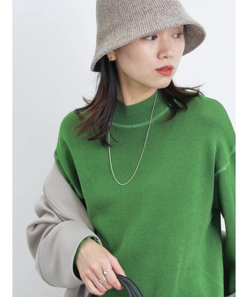 Samansa Mos2 blue（サマンサモスモスブルー）の「モックネックプルオーバー（ニット/セーター・レディース・ライトベージュ/グリーン/ブラック・F）」の18枚目の写真