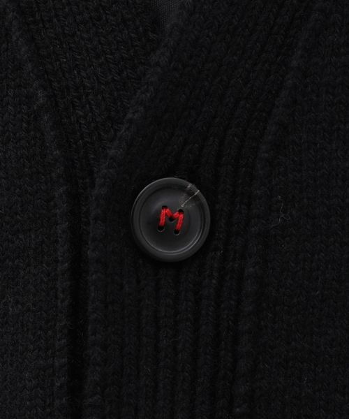 Maison Margiela(メゾンマルジェラ)の「Maison Margiela(メゾン マルジェラ) 5G Elbow Patch Cardigan SI1GP0003S18064900F(カーディガン/ボレロ・メンズ・ブラック・LARGE/MEDIUM)」の3枚目の写真