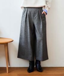 ウォッシャブルツイードライクタックワイドクロップド