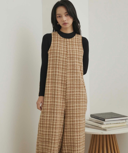 fifth（フィフス）の「千鳥チェックオールインワン（つなぎ/オールインワン・レディース・チャコールグレー/ベージュ・M）」の10枚目の写真