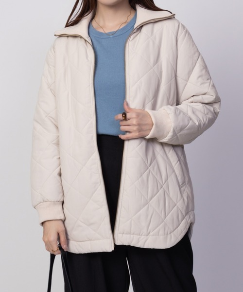 NAVY(ネイビー)の「【軽量 撥水】nAvy 裏フリース キルトブルゾン アウター(ブルゾン・レディース・ブラック/アイボリー/ベージュ・L/M)」の6枚目の写真
